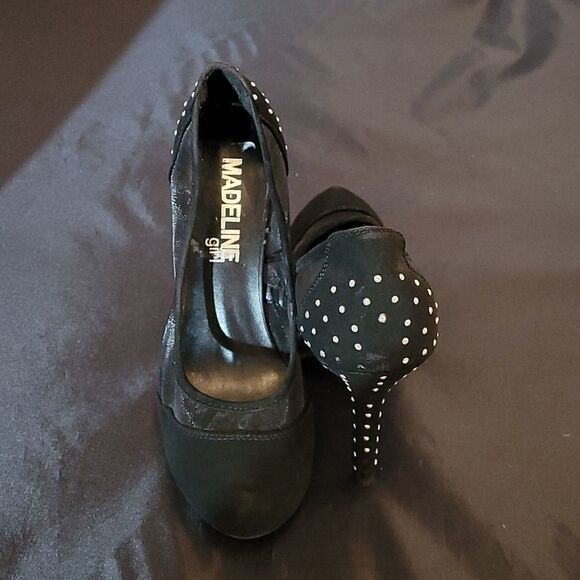 MADELINE GIRL BLACK HIGH HEEL PUMP SHOES - Picture 11 of 12